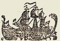 Newspaper engraving of ship at sea.